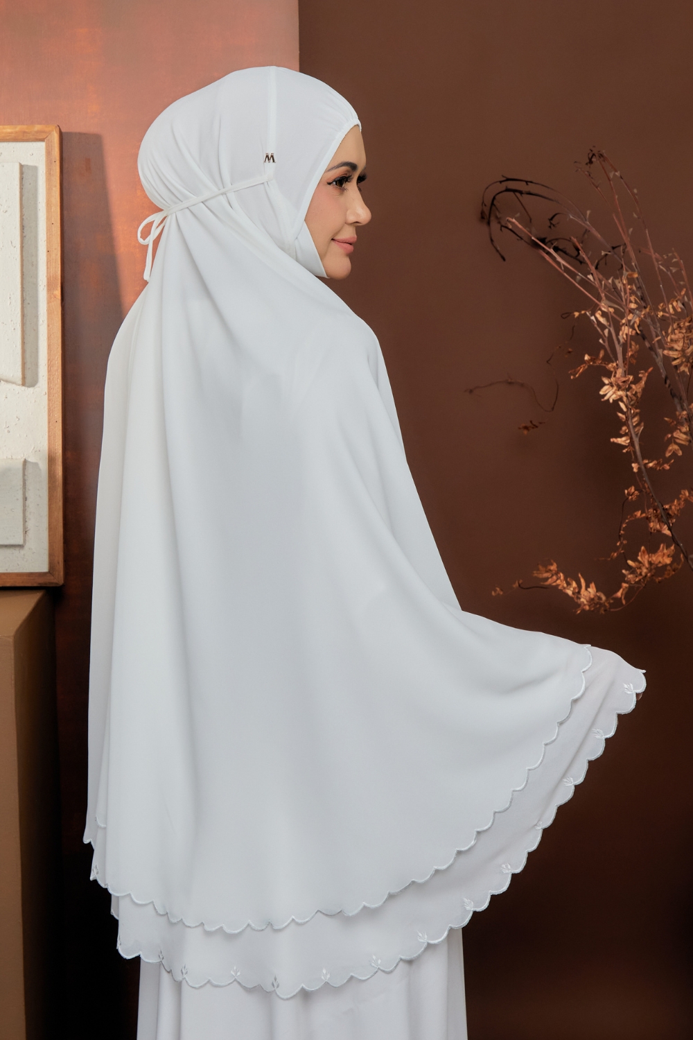Mini Telekung Fatimah Coral White