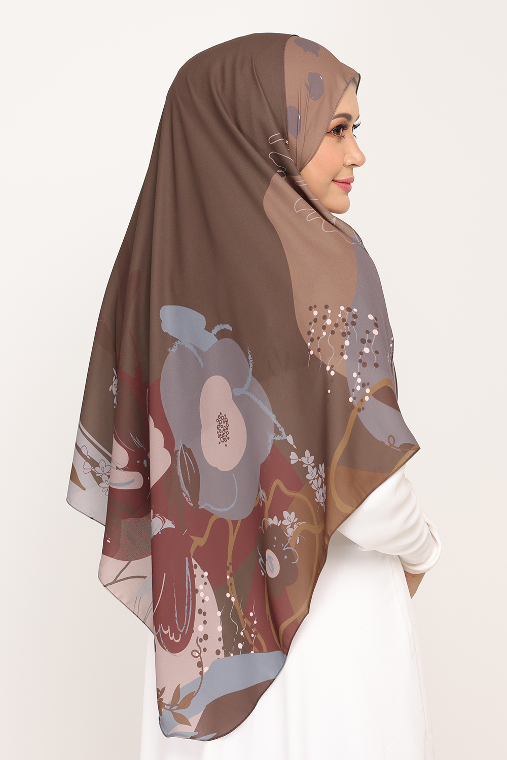 [AS-IS]-Long Shawl Printed Kiara Van Dyke Brown