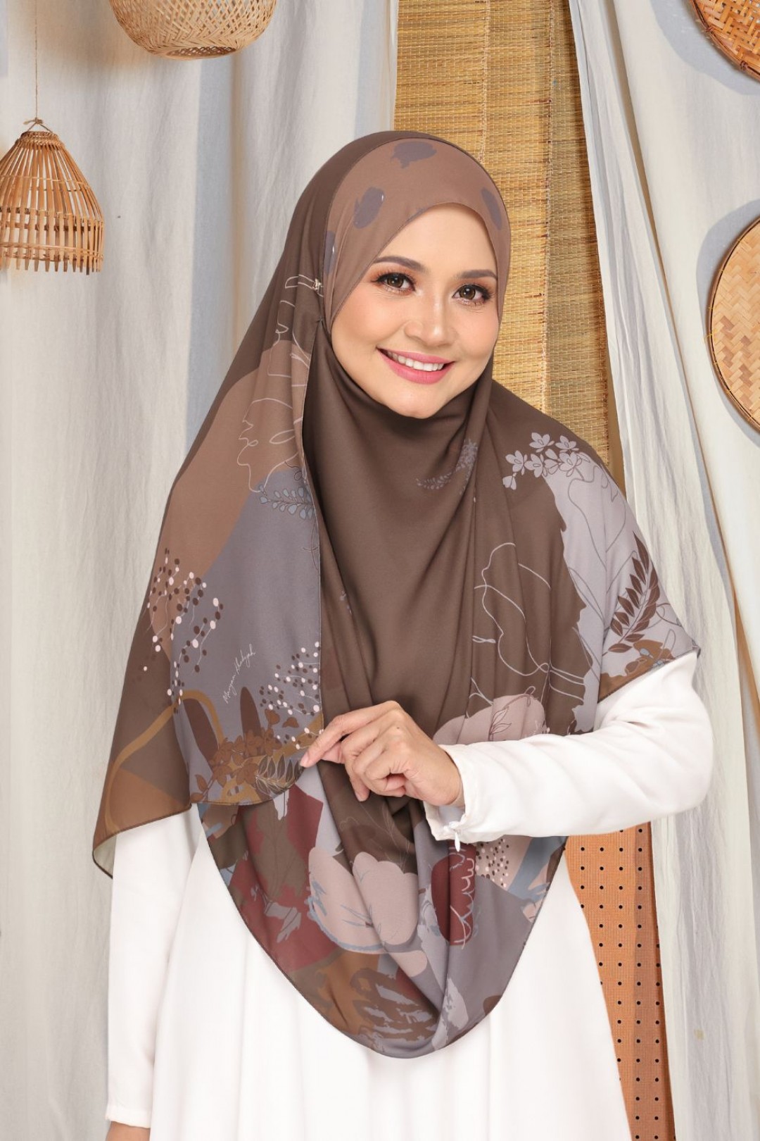 Instant Printed Kiara Khaki Ash