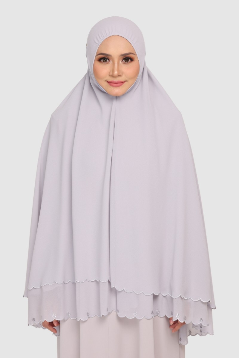 Mini Telekung Fatimah Flash Grey