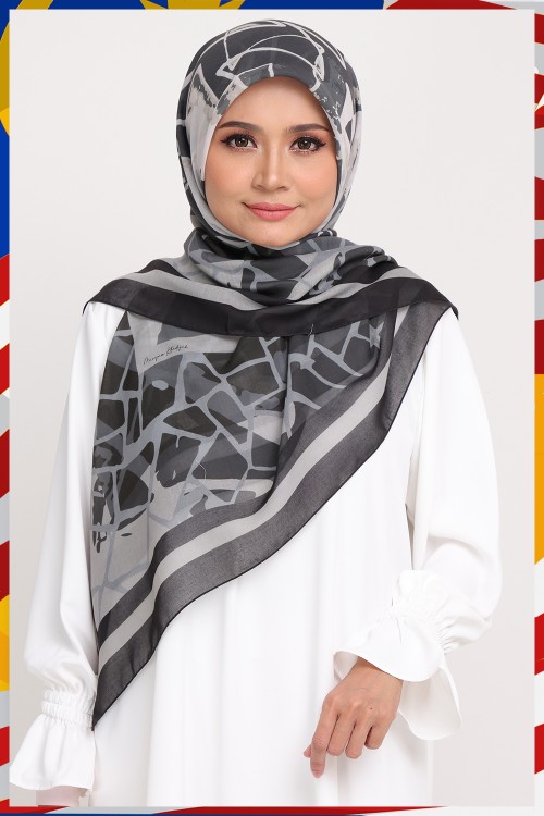 Bawal Printed Madera Silky Black