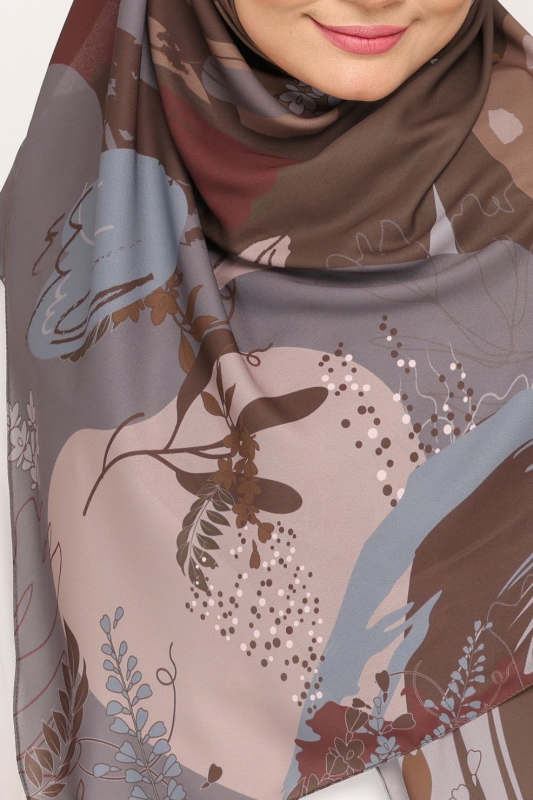 Long Shawl Printed Kiara Khaki Ash