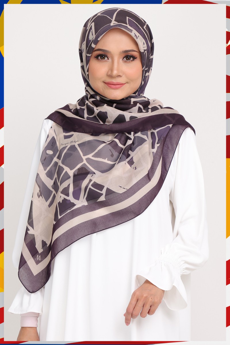 Bawal Printed Madera Punch Plum