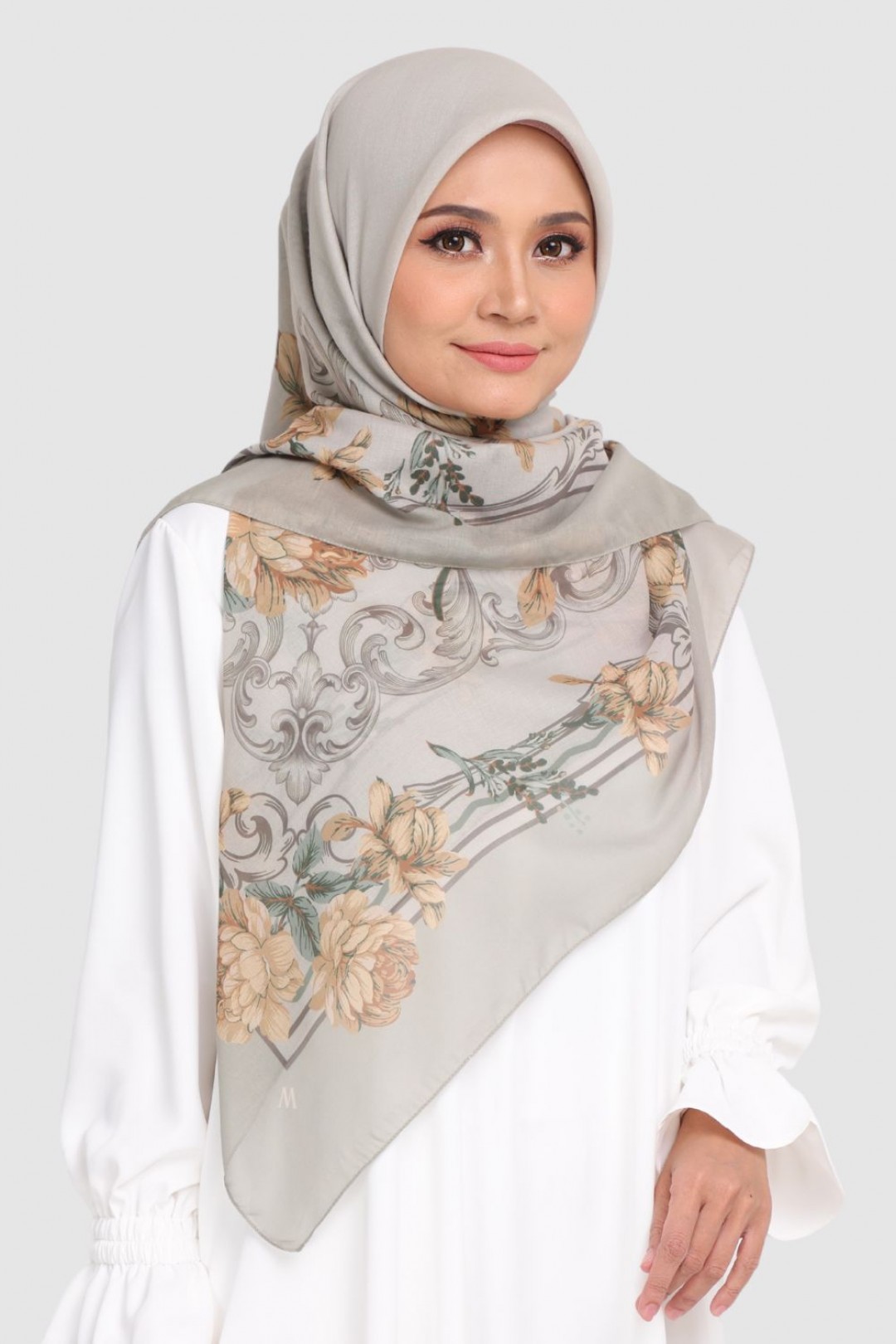 [SAMPLE]-Bawal Printed Tulip Grey