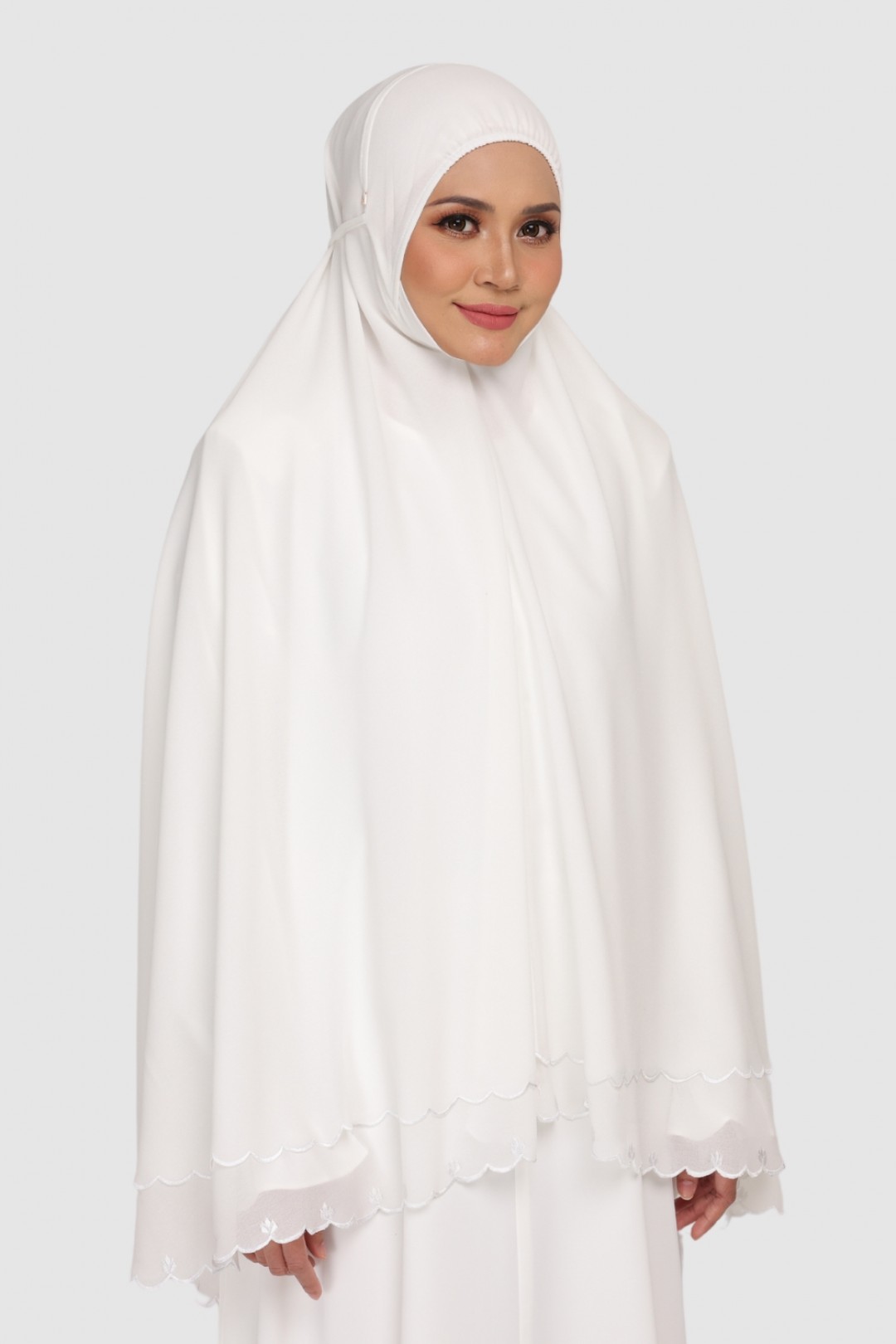 Mini Telekung Fatimah Coral White