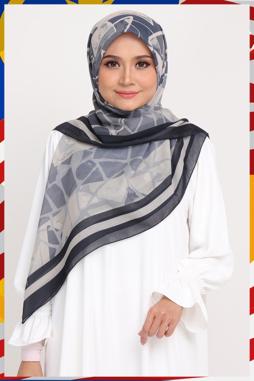 Bawal Printed Madera Medium Saphire