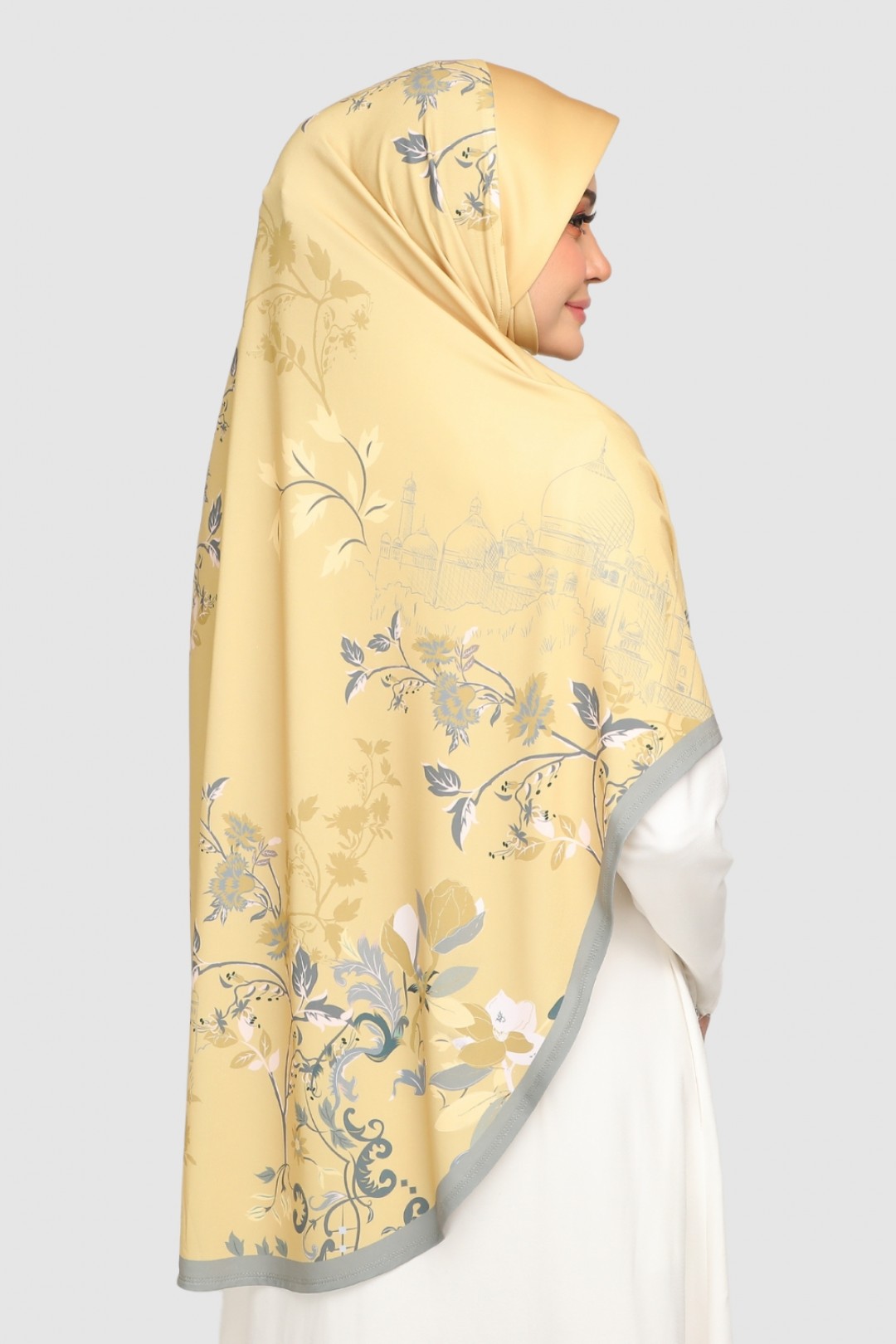 [SAMPLE]-Sarung Printed Taj Mahal Yellow