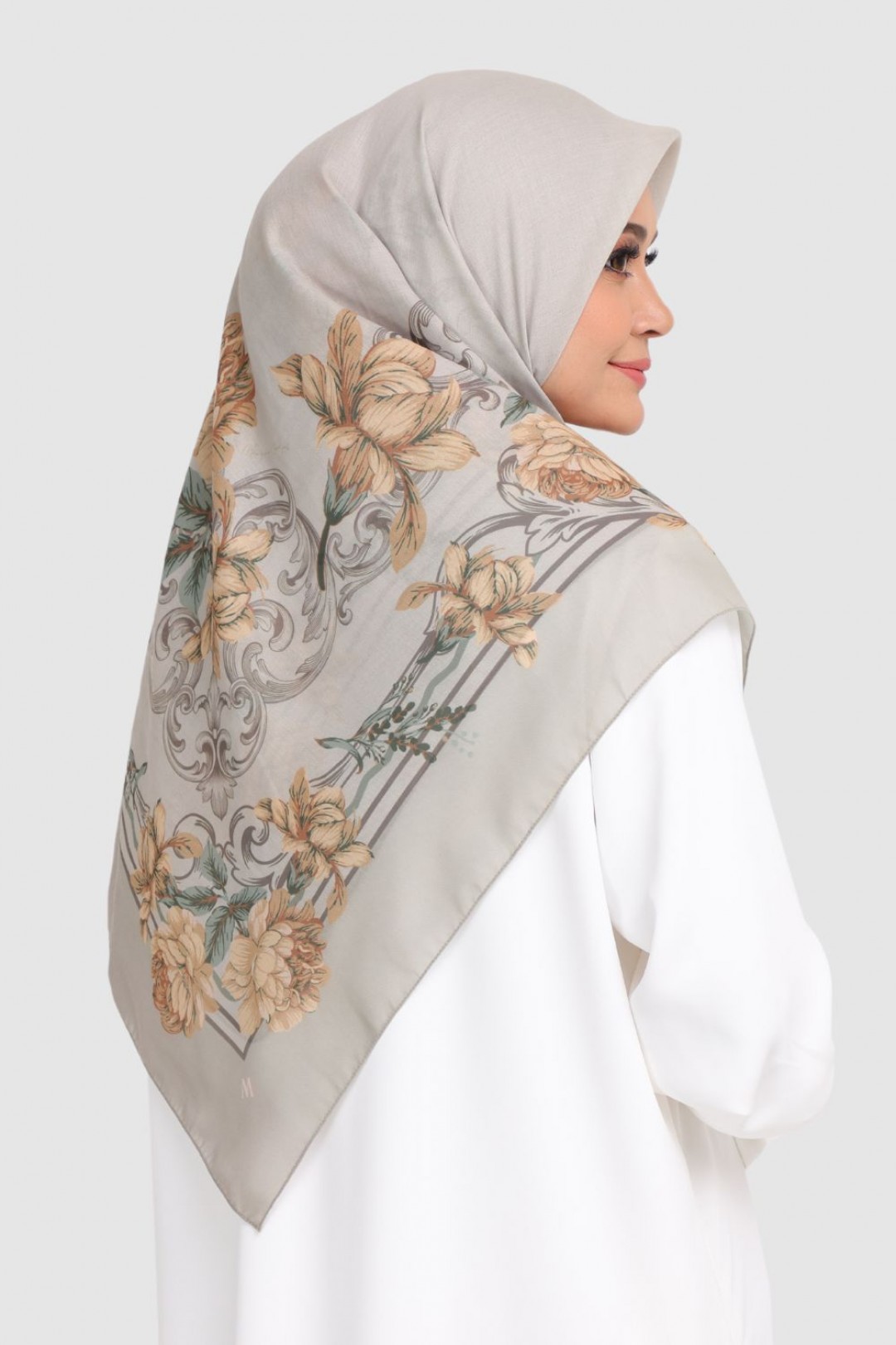 [SAMPLE]-Bawal Printed Tulip Grey