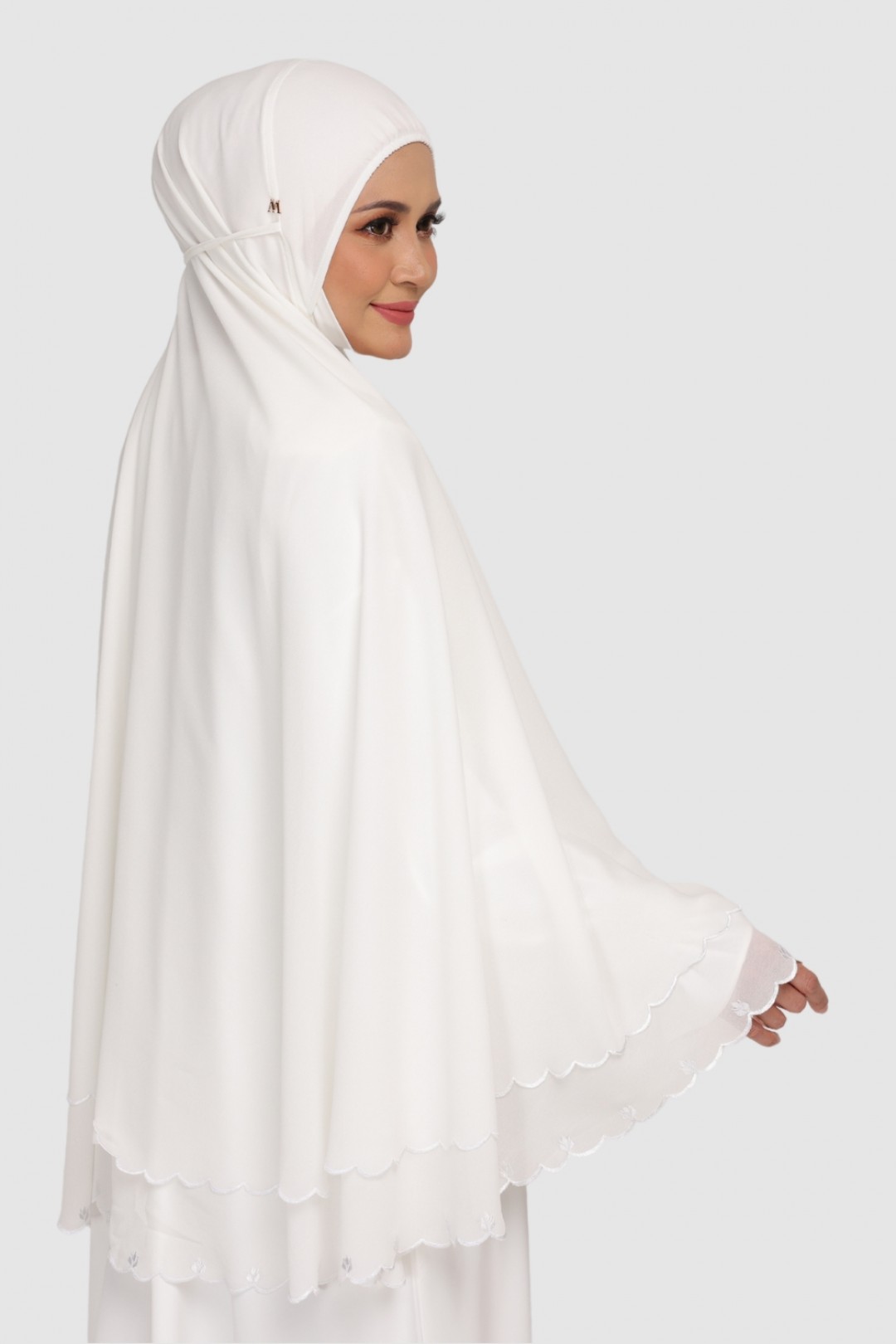 Mini Telekung Fatimah Coral White