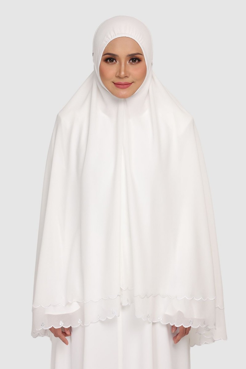 Mini Telekung Fatimah Coral White