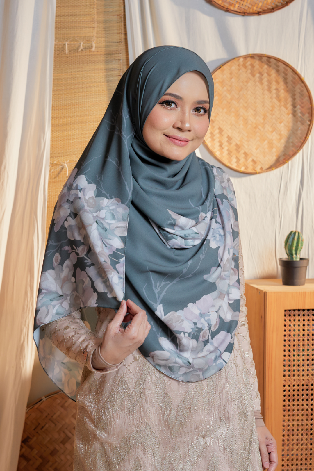 Long Shawl Printed Karya Sea Salt