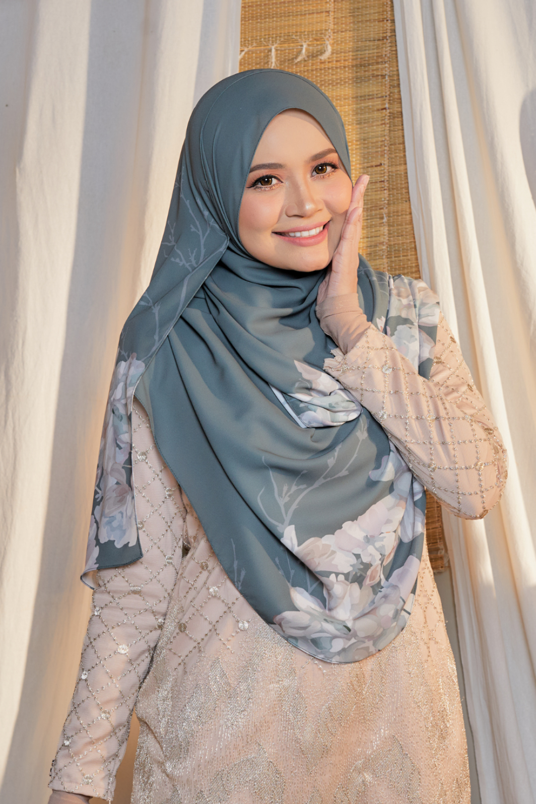 Long Shawl Printed Karya Sea Salt