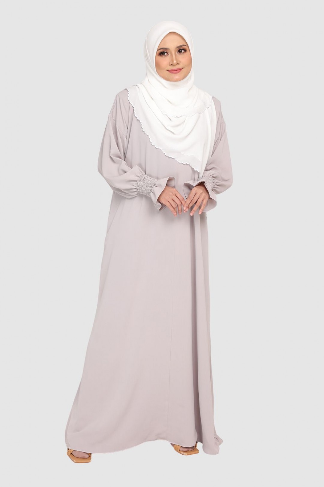 Mini Telekung Fatimah Flash Grey