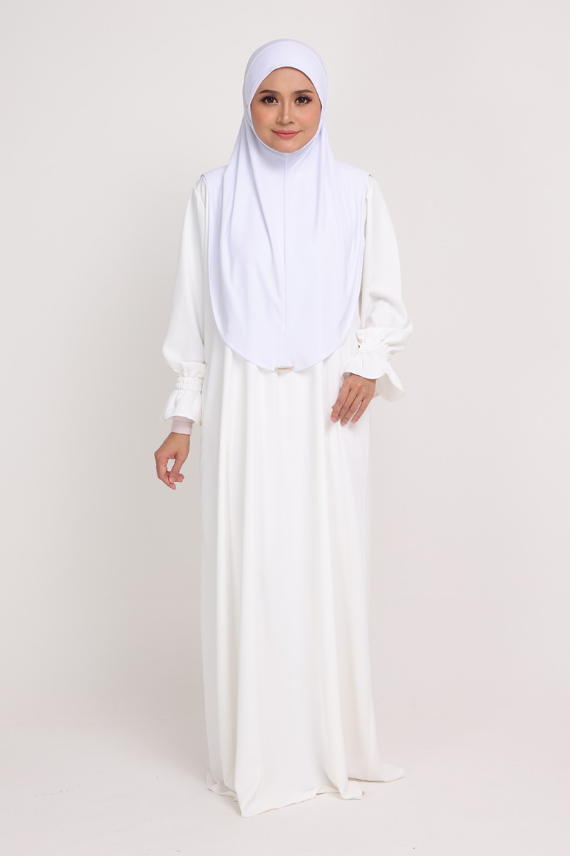 As-Is Jubah Wardah Alba White