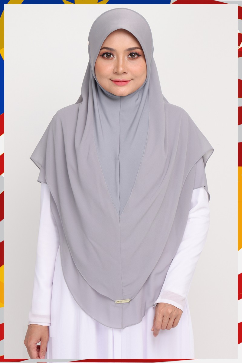 Khimar 3 Layer Battleship Grey