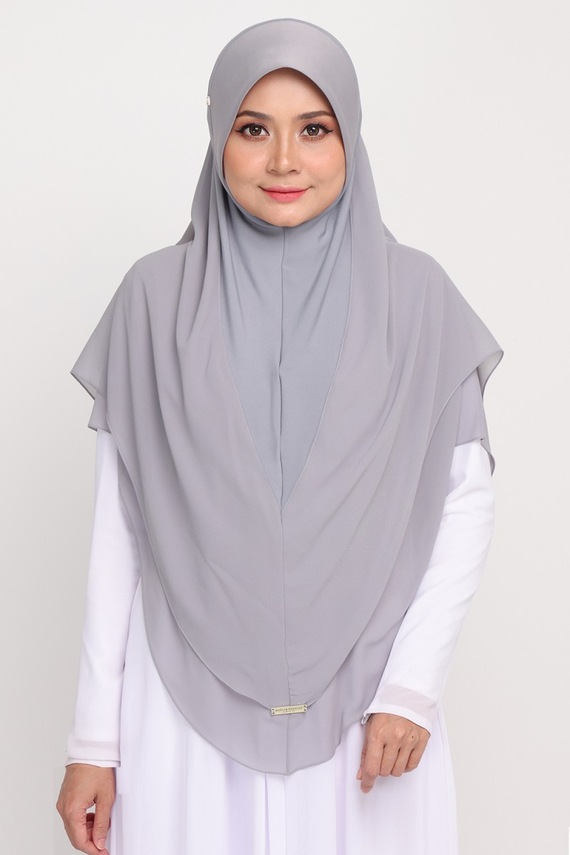 Khimar 3 Layer Battleship Grey