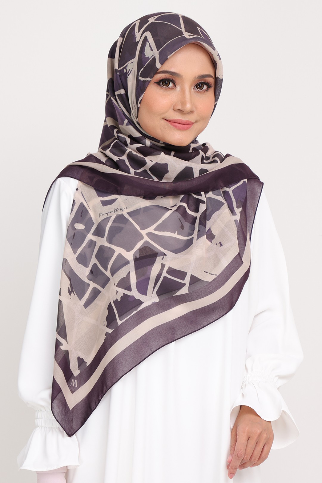 [AS-IS]-Bawal Printed Madera Punch Plum