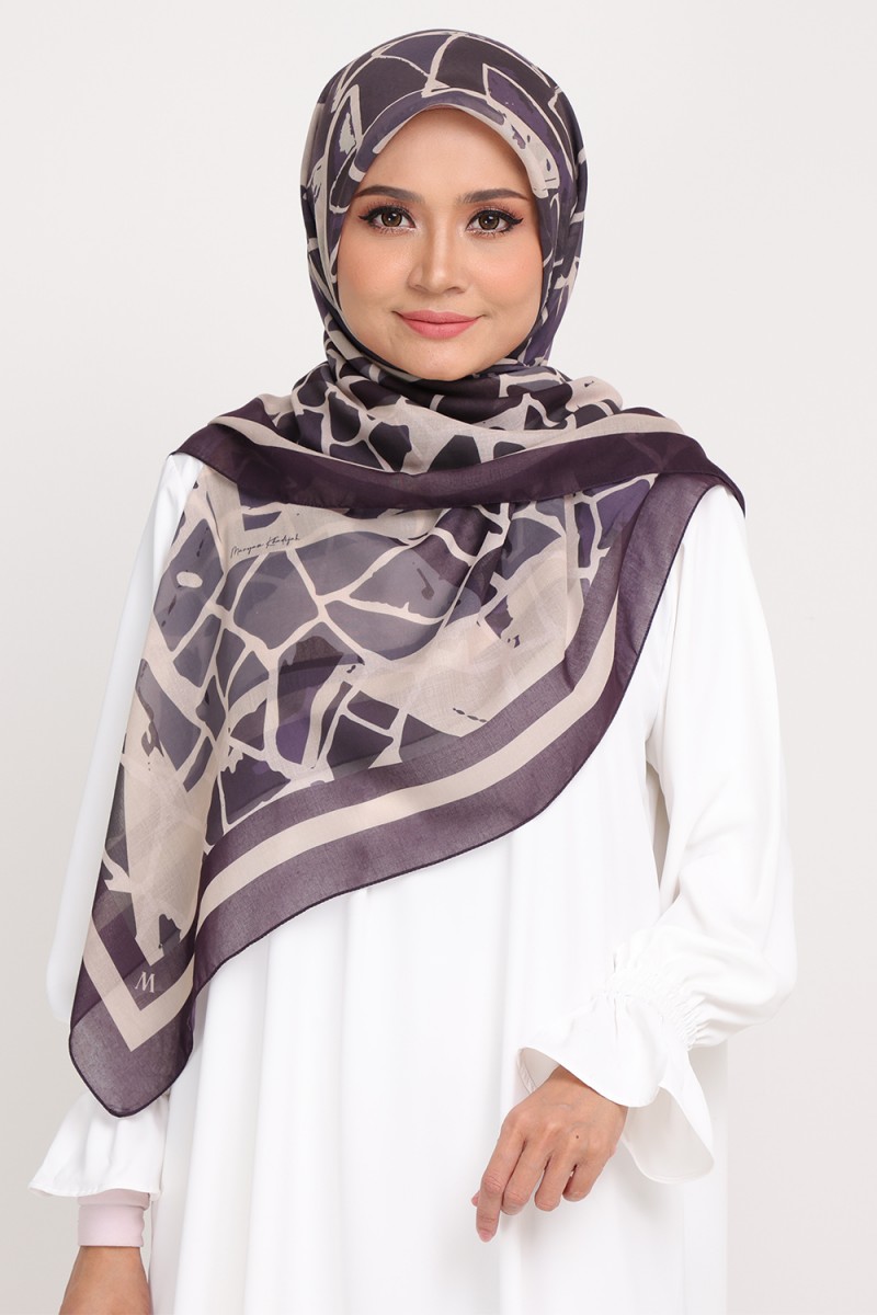 [AS-IS]-Bawal Printed Madera Punch Plum