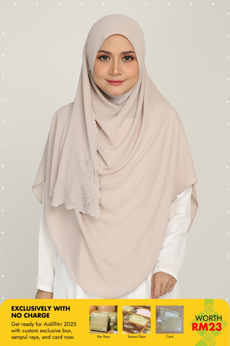 Umma Shawl Sulam Beige Cream