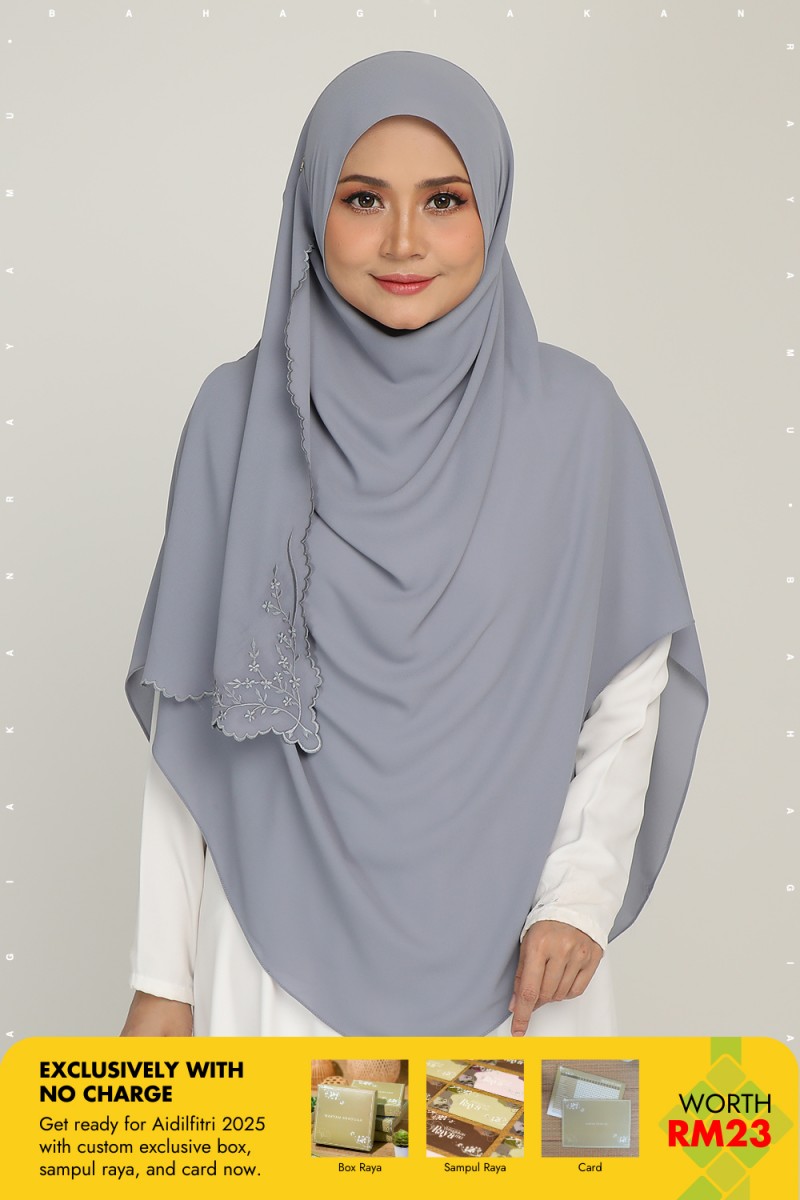 Umma Shawl Sulam Bice Grey