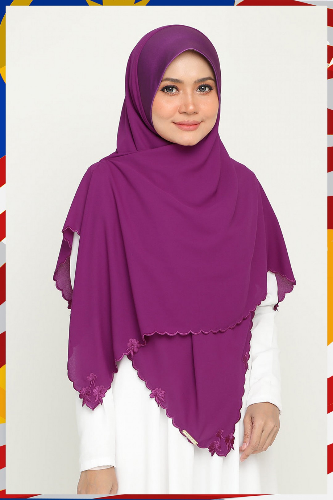 Instant Bawal Sulam Bold Plum