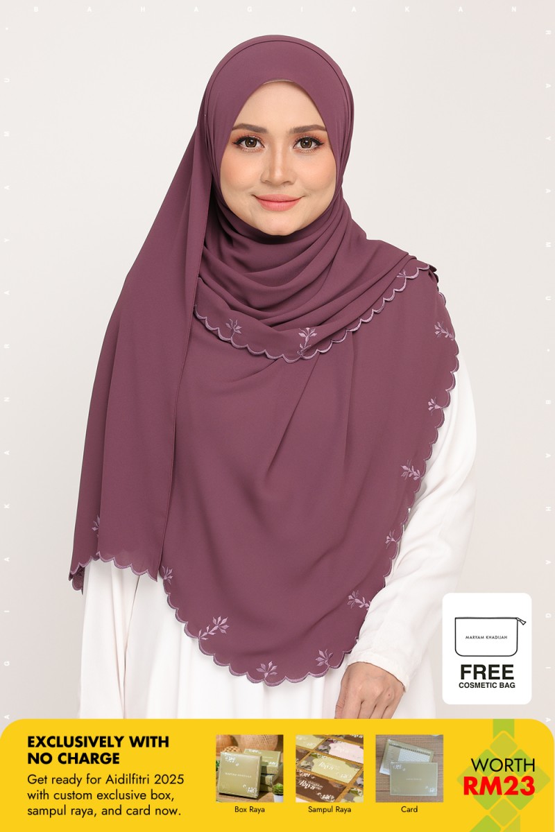 Shawl Sulam Bright Plum