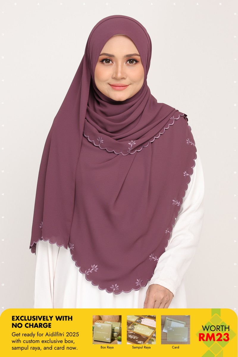 Shawl Sulam Bright Plum