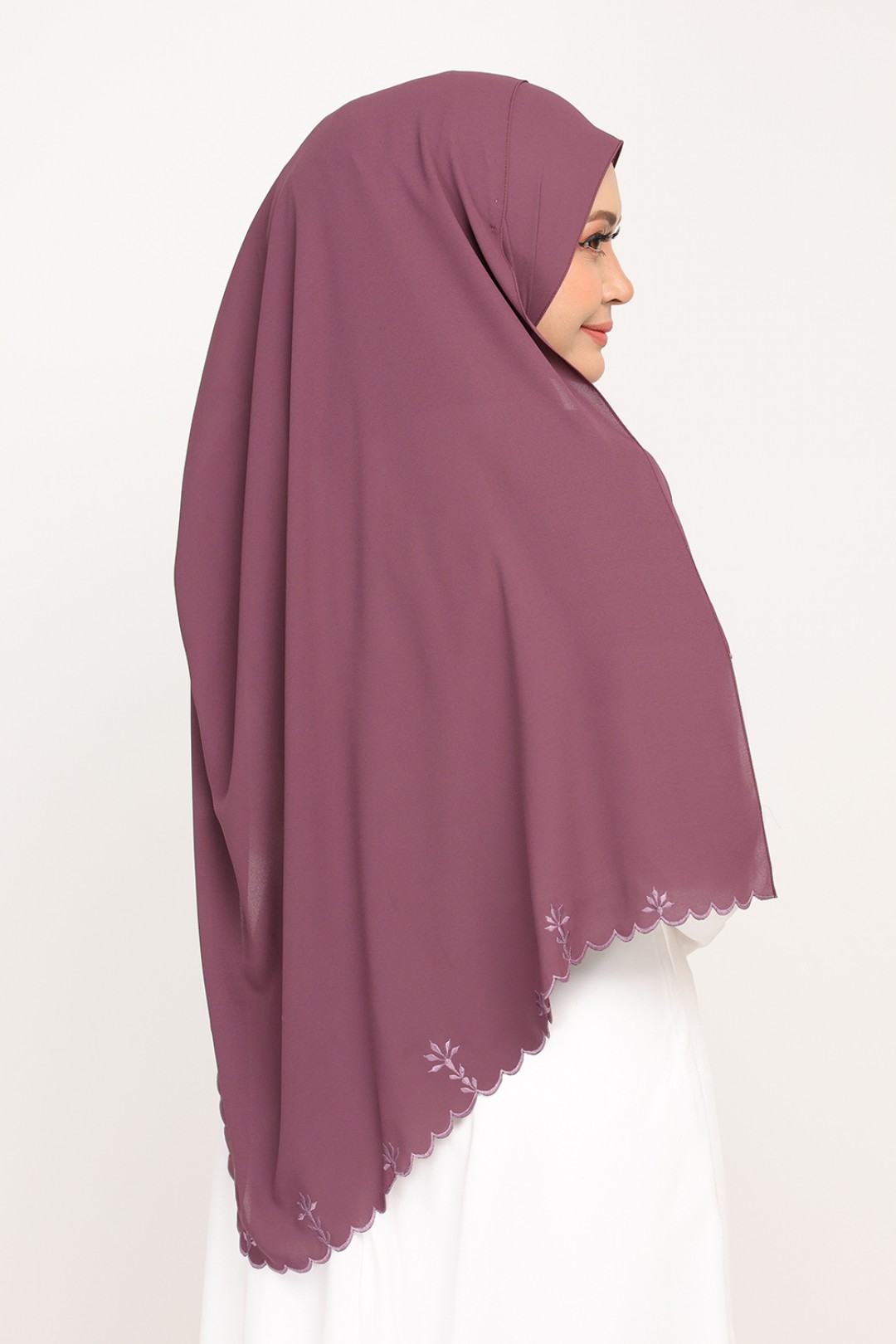 Shawl Sulam Bright Plum