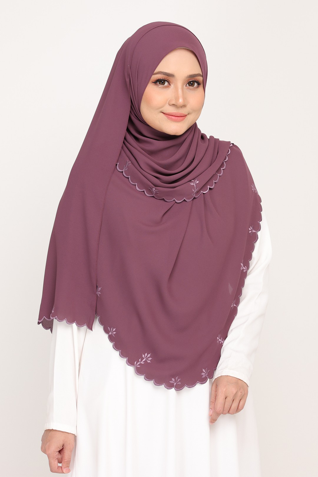 Shawl Sulam Bright Plum