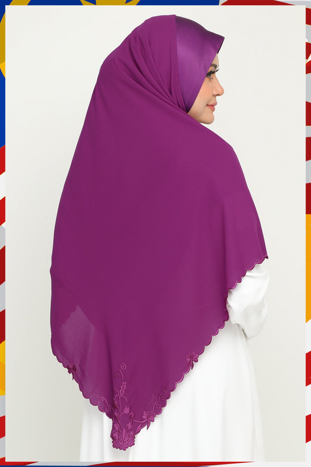 Instant Bawal Sulam Bold Plum