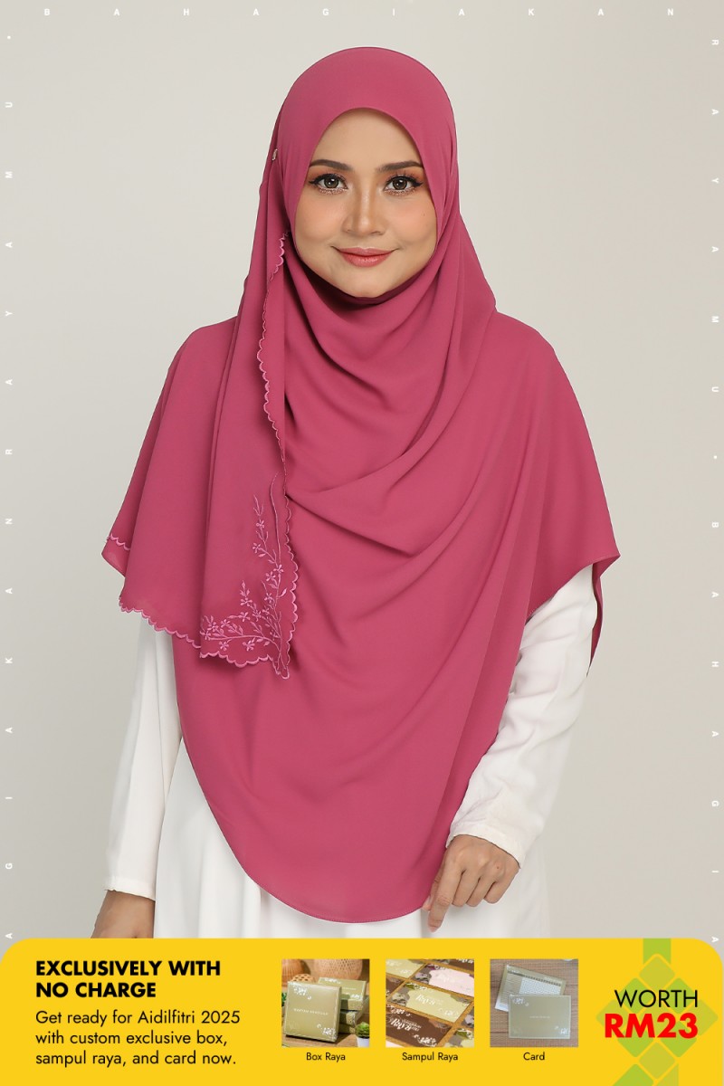 Umma Shawl Sulam Cardinal Pink