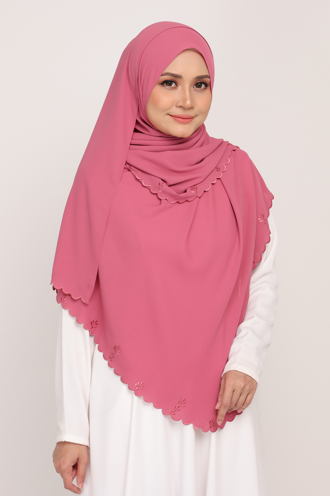 Shawl Sulam Cerice Puce