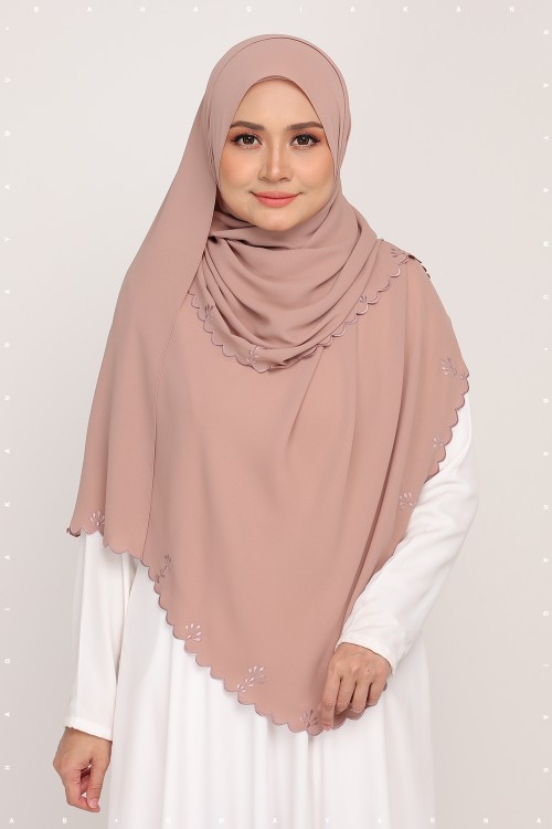 Shawl Sulam Chestnut Cream