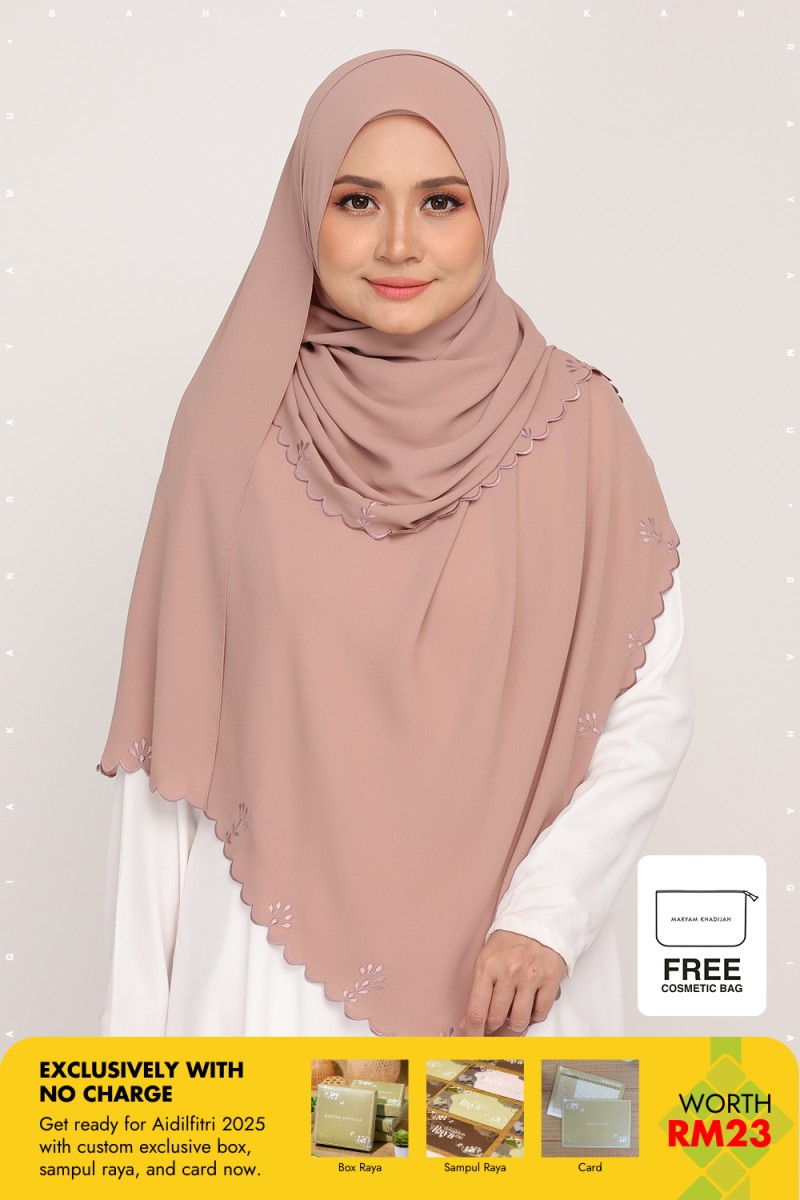 Shawl Sulam Chestnut Cream