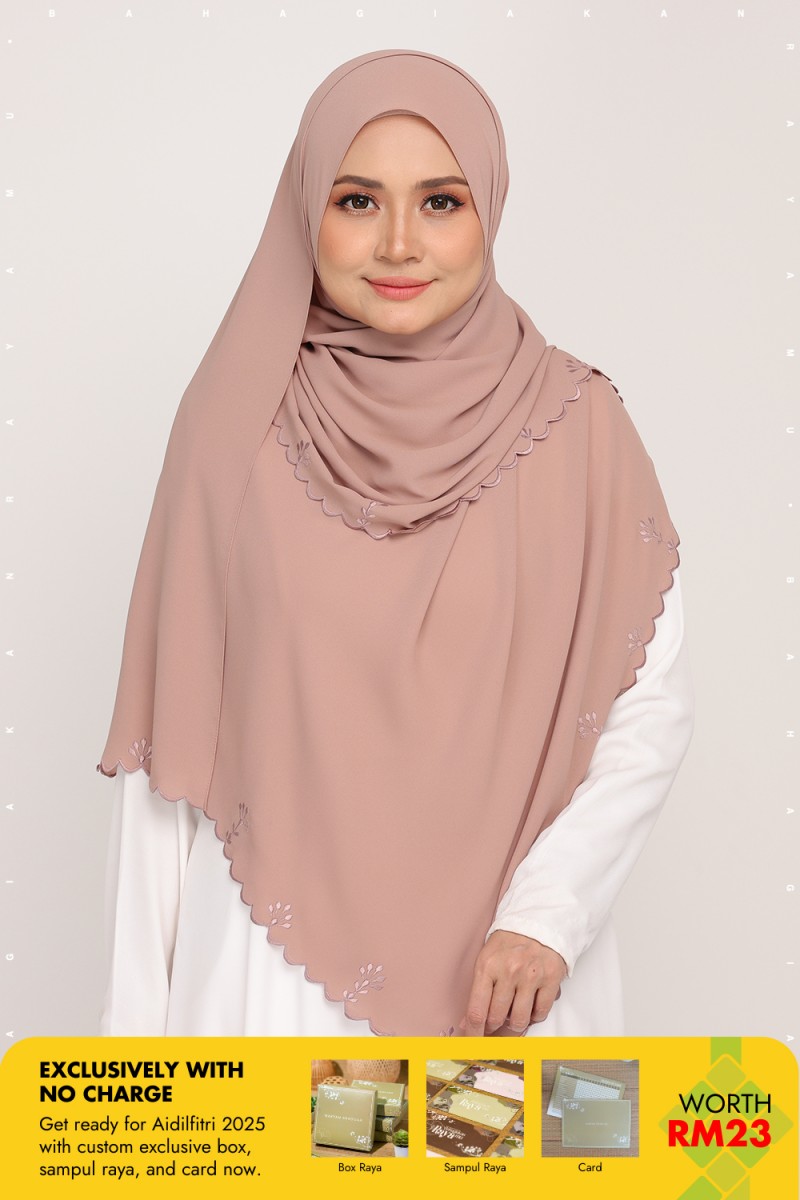 Shawl Sulam Chestnut Cream