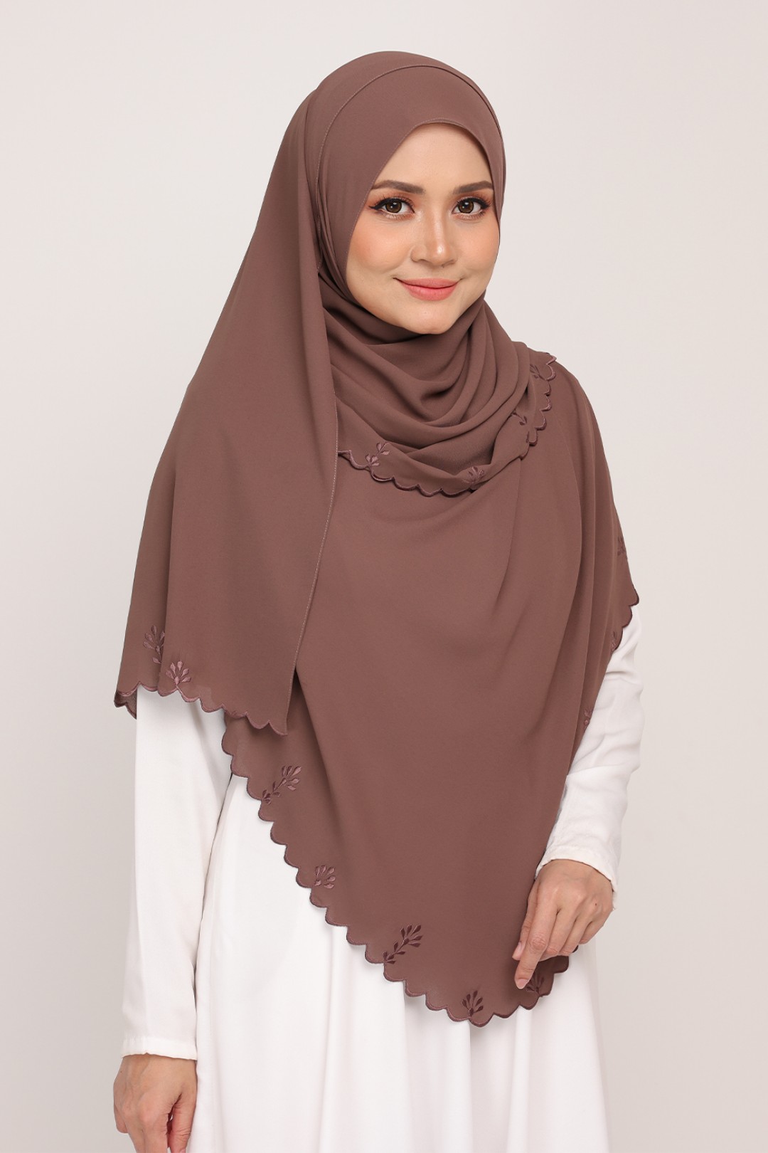 [AS-IS]-Shawl Sulam Choco Buff