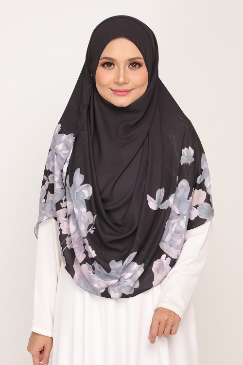 Long Shawl Printed Karya Dull Black