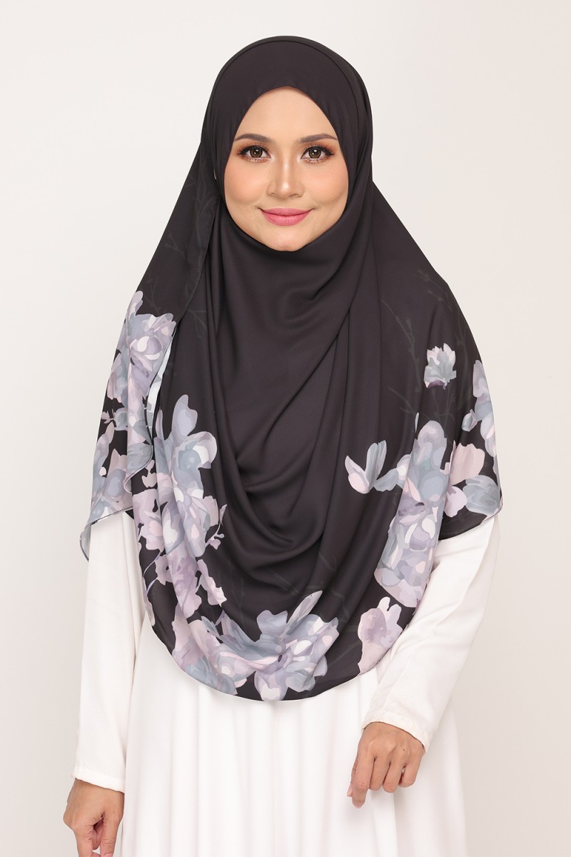 Long Shawl Printed Karya Dull Black