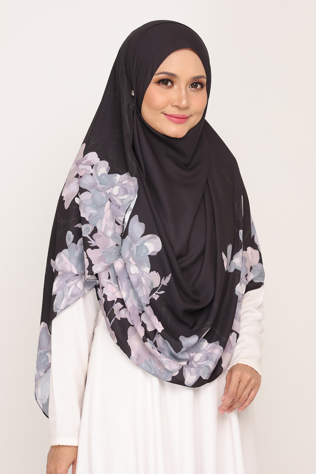 Long Shawl Printed Karya Dull Black