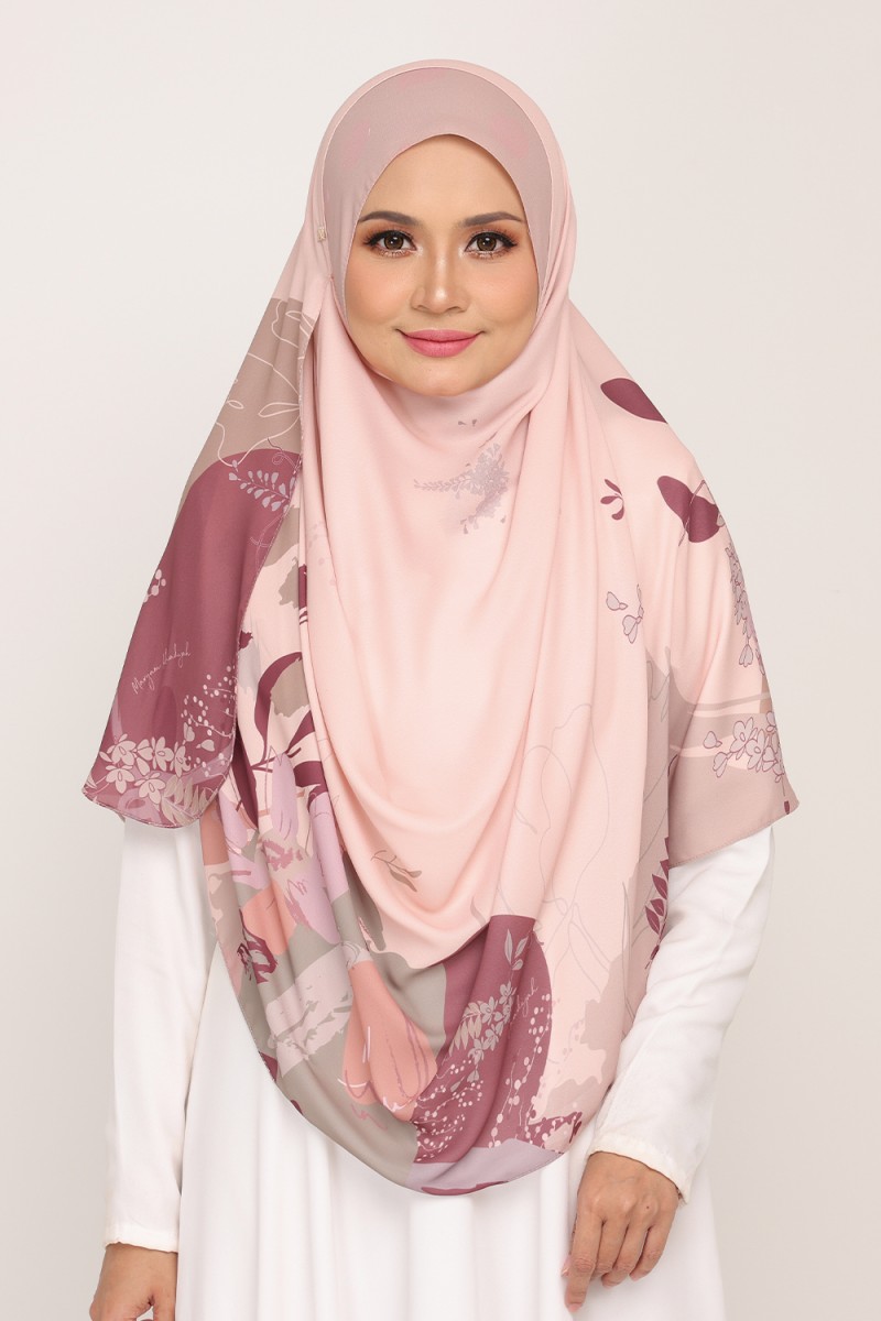 [AS-IS]-Long Shawl Printed Kiara Dun Rose