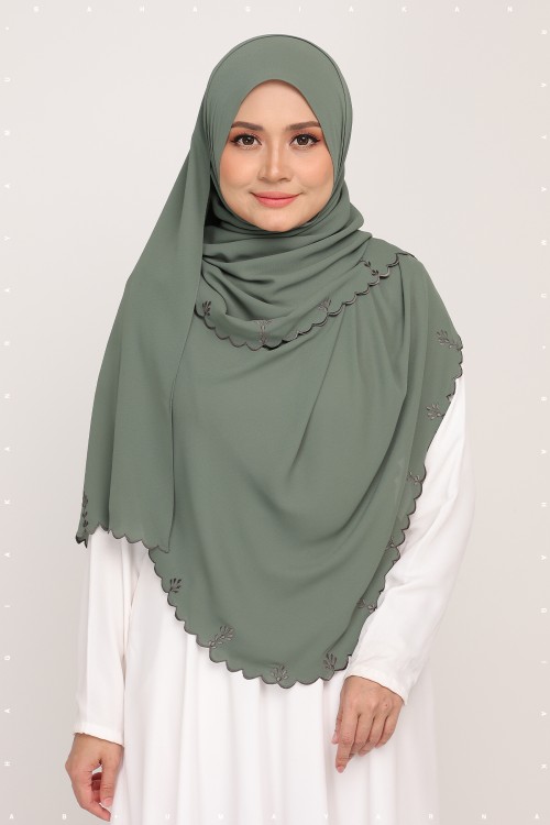 Shawl Sulam Feldgrau Green