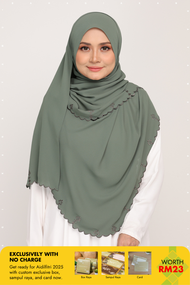 Shawl Sulam Feldgrau Green