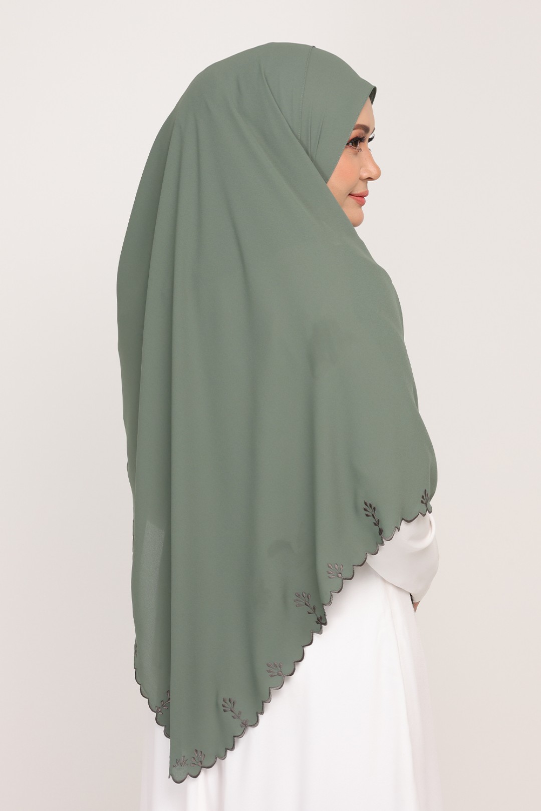 Shawl Sulam Feldgrau Green