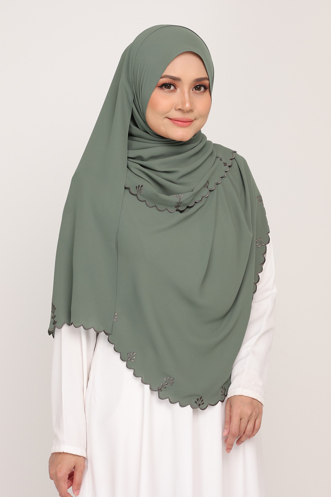 Shawl Sulam Feldgrau Green