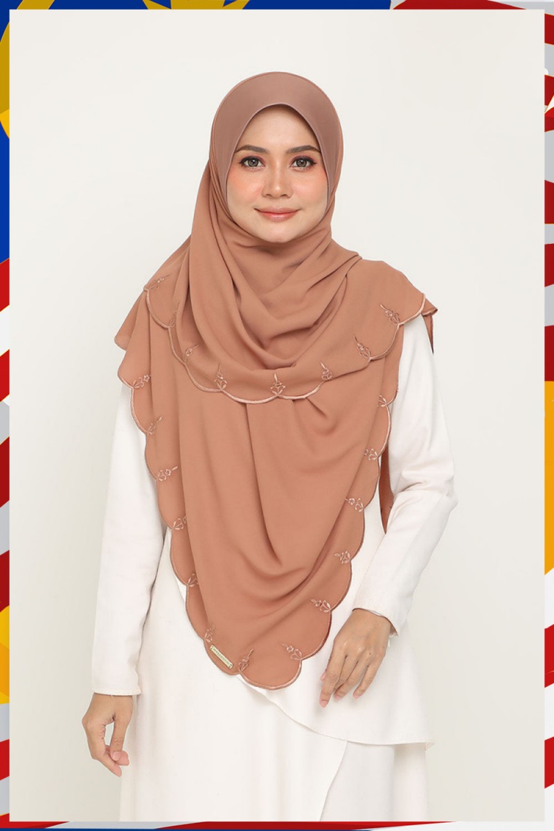 As-Is Instant Bawal Sulam Caramel Brown