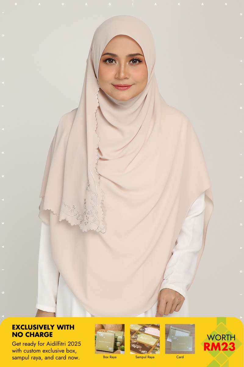 Umma Shawl Sulam Ivory Blush