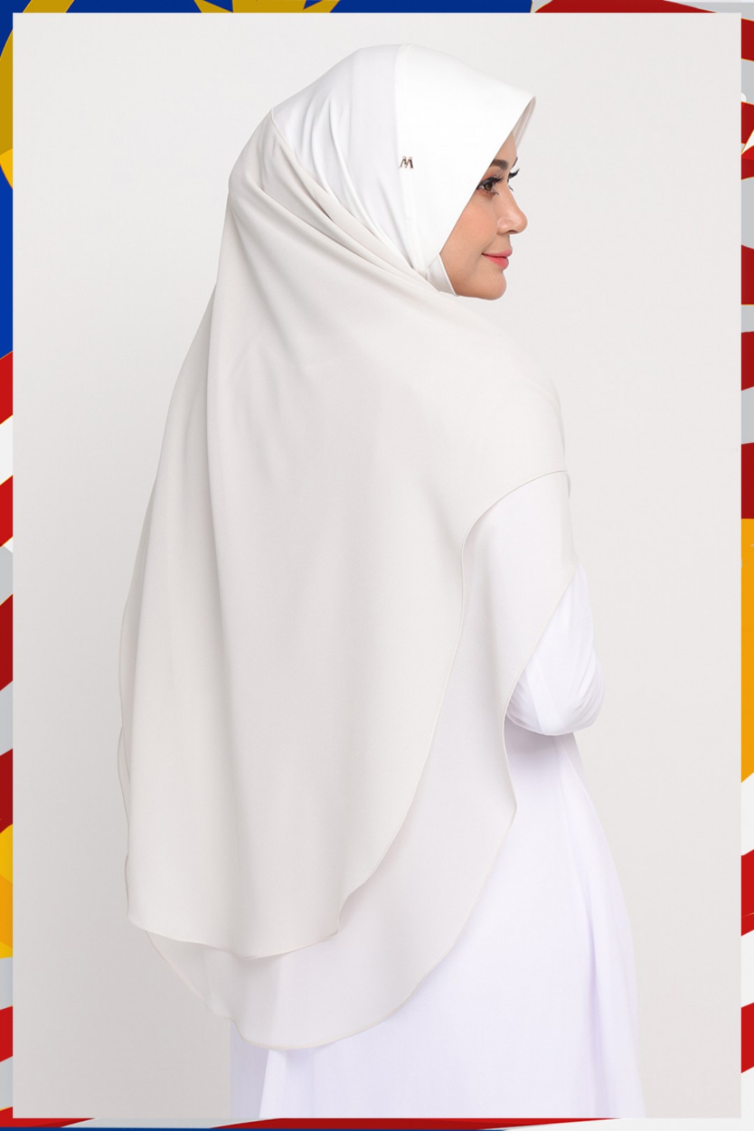 Khimar 3 Layer Eggshell White