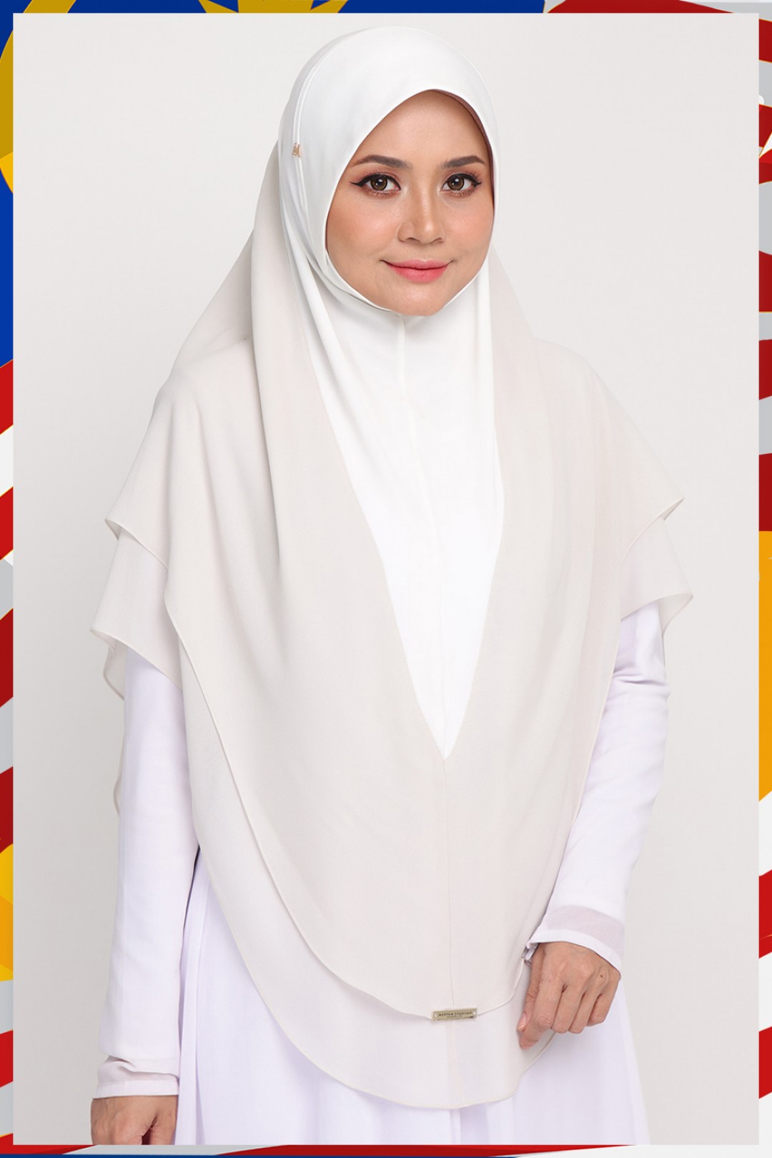 Khimar 3 Layer Eggshell White