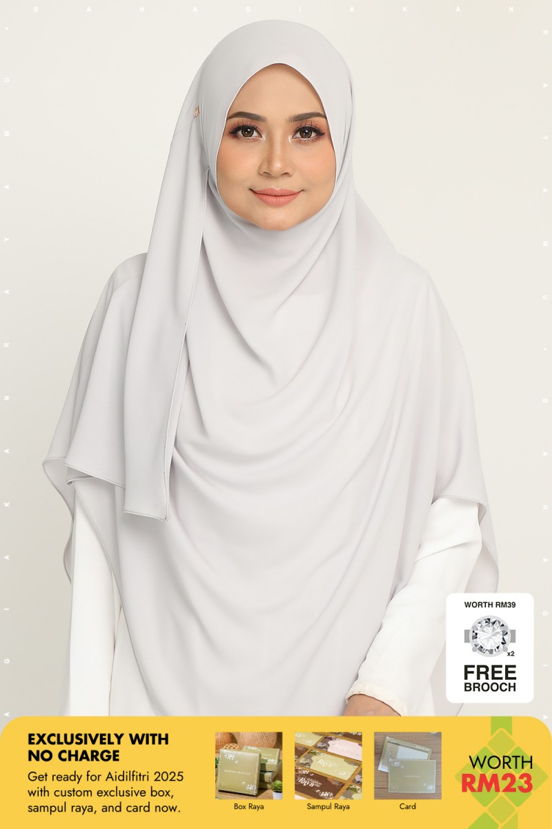 Umma Shawl Merangsri White Smoke