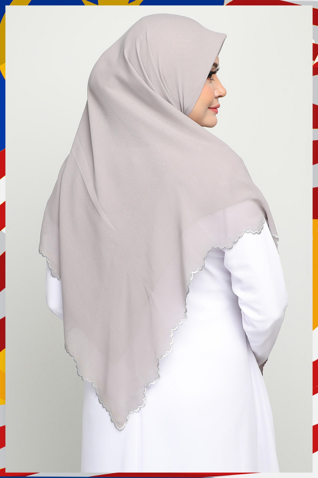 Bawal Sulam Lilac Grey